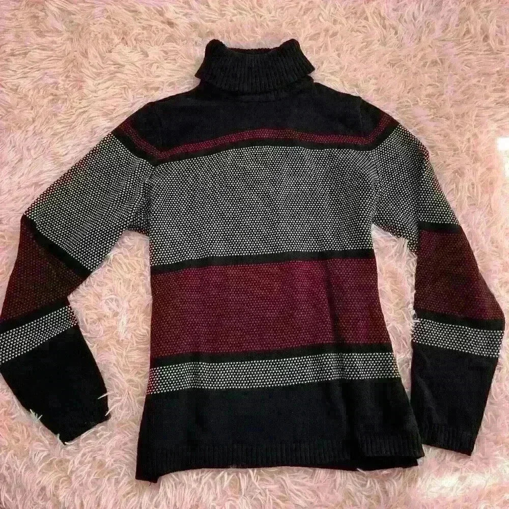 Karen Scott Black High Neck Sweater